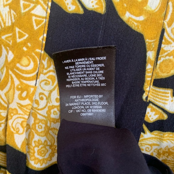 Anthro Maeve Jade A-Line Skirt Navy Gold - Picture 6 of 7